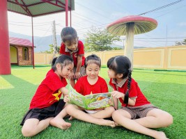 Hưởng ứng ngày sách và văn hóa đọc của các bé trường Mầm non Kỳ Nam
